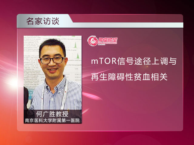 [EHA2015]mTOR信号途径上调与再生障碍性贫血相关——何广胜访谈